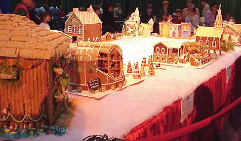 A gingerbread village