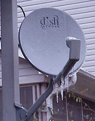 Dish antenna iced