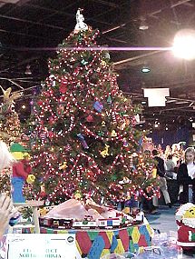 Tree decorated with Lego ornaments