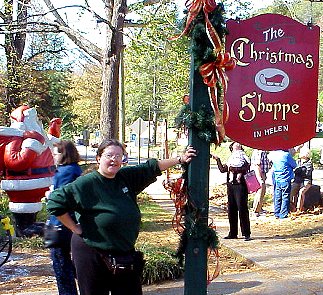 Linda at Christmas store