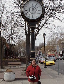 Linda at Nyack town clock
