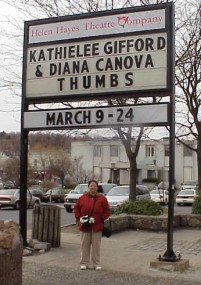 Linda in front of HHTC sign