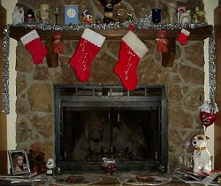 The fireplace at Christmas