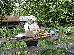 James sets up his rockets