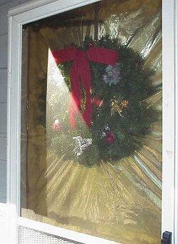 A wreath on the door